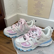 Lovely Pink Chunky Sneakers Women Sport Shoe KD13white blue 35 - £33.96 GBP