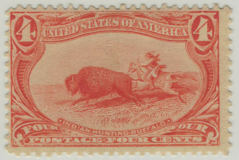 Primary image for US 287 MH FVF 4c Indian Hunting Buffalo Trans-Mississippi ZAYIX 1223X0052