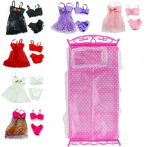 Pajamas Dresses Bedroom Furniture  Bed For Barbie Doll 11.5 inch Toys Baby Gift - £11.21 GBP+
