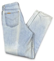 Vtg 90s Jordache Tapered Leg Light Wash High Rise Distressed Jeans 9/10 Streaks - £17.86 GBP