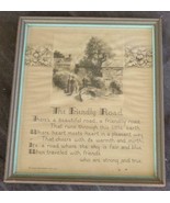 Beautiful Antique Art Frame with Great Old Buzza Print - THE FRIENDLY RO... - $29.69