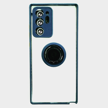 For Samsung Note 20 Rugged Magnetic Ring Case w/ Lens Cover CLEAR/DARK BLUE - £4.68 GBP
