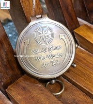 Engraved Brass Compass Gift Not All Those Who Wander are Lost Inspirational Trav - £39.29 GBP