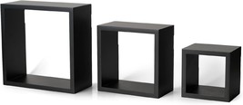 Melannco Floating Wall Sq.Are Cube Shelves For Bedroom, Living, Wood, Se... - $44.94