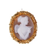 Large Antique 18k Gold Sardonyx Shell cameo dess with chalice - £1,362.36 GBP