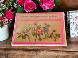DaySpring Notes Thinking Of You 10 Notes Envelopes Pink Flowers Vintage - £9.44 GBP