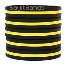 5 Thin Yellow Line Wristbands - Awareness for Security Guards, Tow Truck... - £4.62 GBP