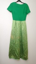 Beautiful Vintage Maxi Dress by Peer Size 14 Green Two Tone Shimmering Z... - £23.73 GBP