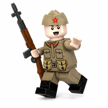 WWII Soviet Field Cap Infantry with PPS SMG 1pc Minifigure - $3.99