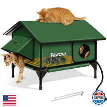 Jlsame 100 Waterproof Heated Cat House For Outdoor Cat Safe Escape Door ... - $207.09