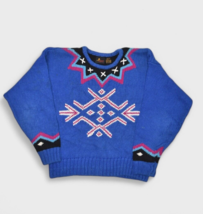 Vintage Liz Claiborne Sweater Womens S Blue Crewneck Ramie Knit Design S... - £20.08 GBP