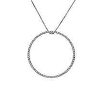 1.00 Carat Round Cut Diamond Circle of Love Pendant in 16&quot; Chain 14K White Gold - £606.46 GBP