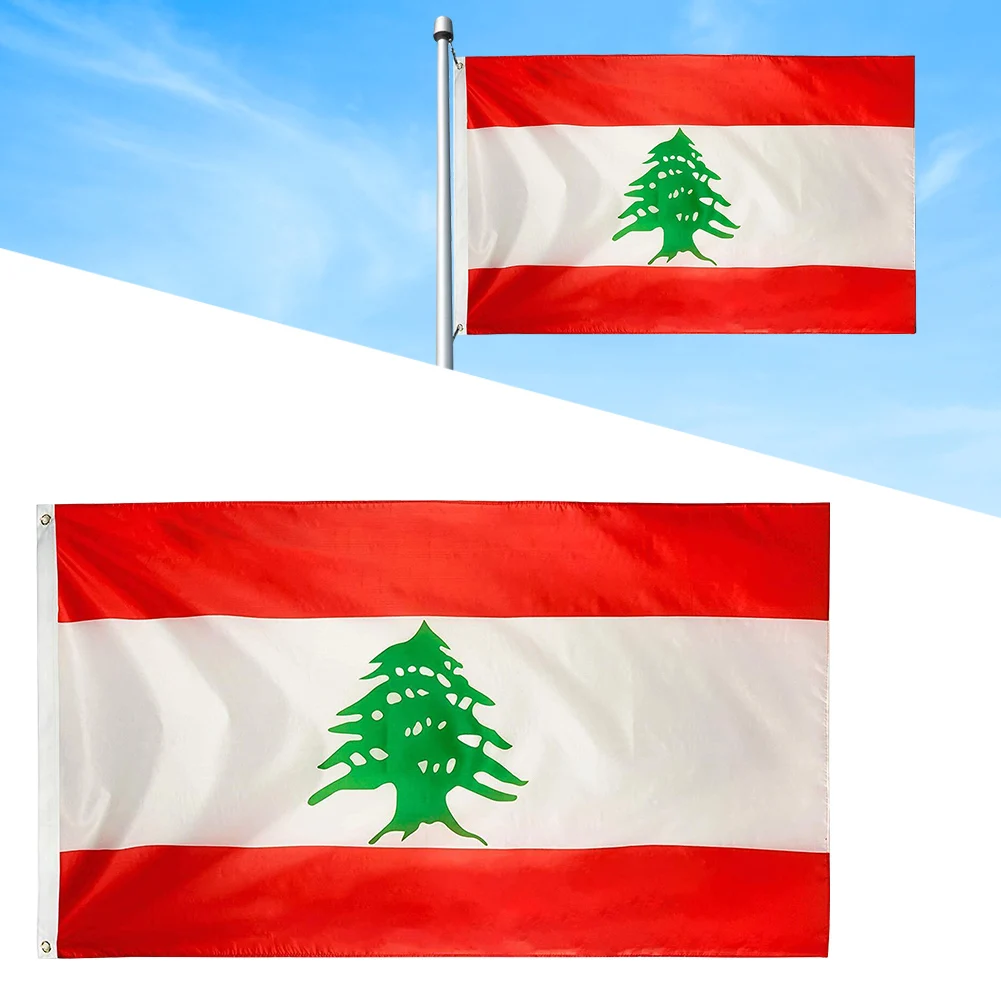 Large Lebanon Lebanese Flag 90x150cm Creative Lebanese Flag Polyester Republic - £11.70 GBP