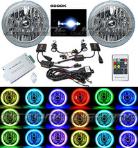 7&quot; RGB SMD Multi-Color White Red Blue Green LED Halo Angel Eye 6K HID Headlights - £224.33 GBP