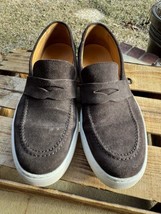 BROOKS BROTHERS Suede Penny Loafers Brown Shoes Men&#39;s Portugal SIZE 10.5 - $59.00