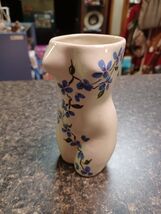 Ceramic Female Body Vase Human Body Torso Vase Painted Floral 5" - $29.69