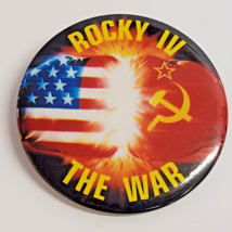 Vtg 2&quot; Rocky IV The War Stallone Movie Button Pin Pinback United Artists... - £13.91 GBP