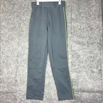 Rawlings Mens Baseball Pants Size 34 Gray Gold Green Snap Button Full Le... - $10.79