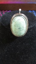 &quot;&quot;Large Green Stone Ring&quot;&quot; Size 8? - £7.10 GBP
