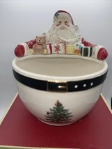 Spode Christmas Tree Santa Nut Bowl Ceramic Holiday Decor with Box 7.5 X... - $21.78
