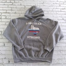 Gildan Mens Hoodie Large Gray Lone Star Strong Texas Pullover Hooded Swe... - £19.65 GBP