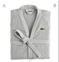 Lacoste Men&#39;s Light Terry Cotton Classic Bathrobe One Size In  Micro Chi... - $59.99