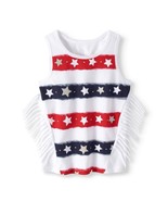Walmart Brand Toddler Girls Glitter Fringe Tank Top Shirt Size 3T Red Wh... - £7.27 GBP