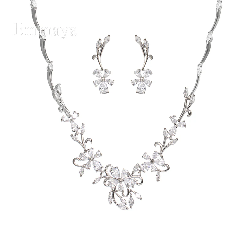 Simplicity Style Charming Flower Cubic Zircon Design Distincitve Jewelry Set For - $50.88