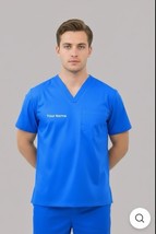 Custom Nurse Scrub &amp; Trouser Set, Embroidered 5 Colors  Personilized S-XL - $54.44