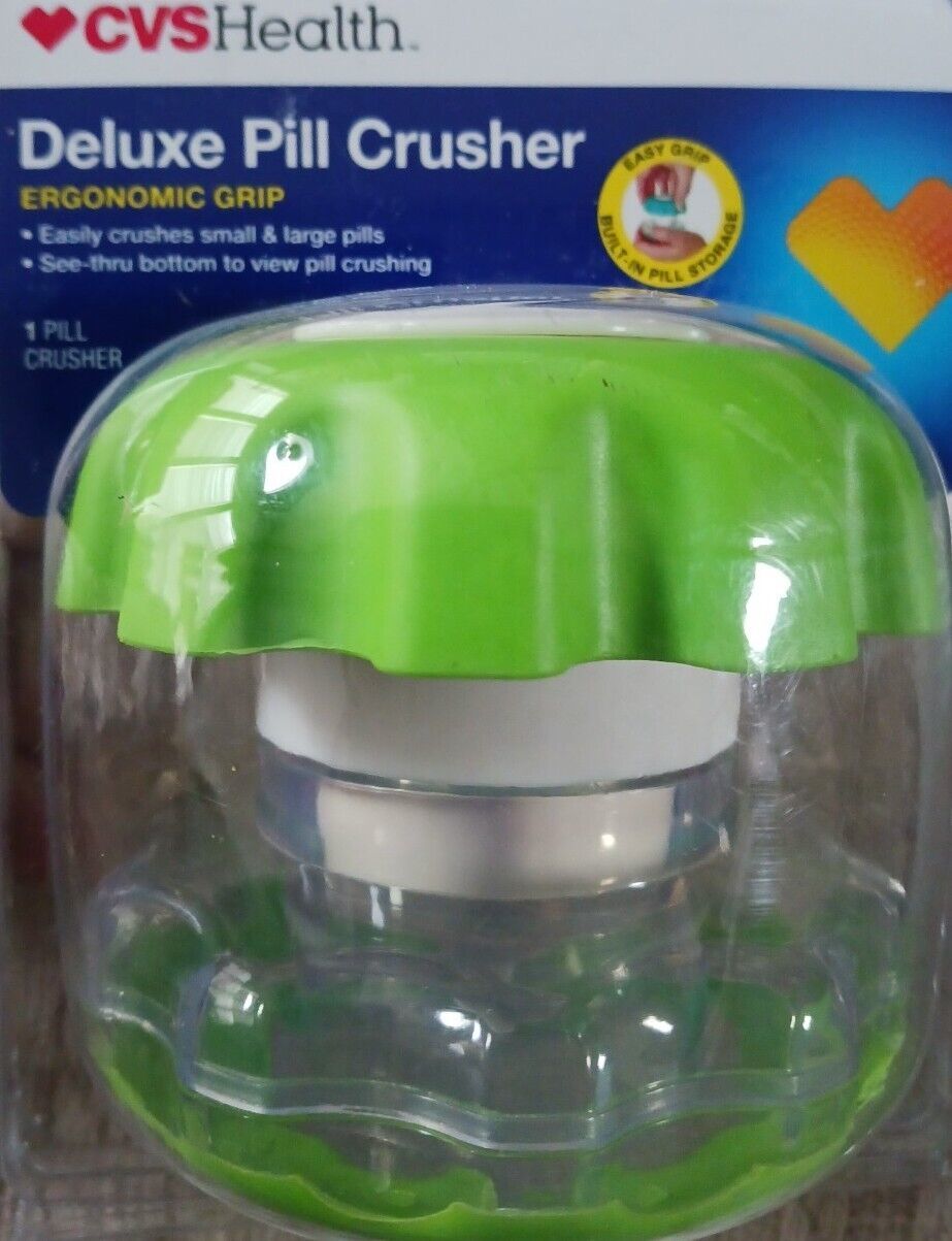 CVS Health DELUXE PILL CRUSHER EASY GRIP PILL BOX MEDICINE MEDICATION CASE - $4.95