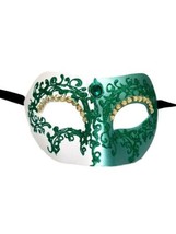 Green Crystal Colombina Masquerade Mask Italy Italian Venetian - £59.61 GBP