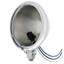 5-3/4&quot; Chrome Motorcycle Light Headlamp Headlight Bottom Mount Housing Bucket - $27.55