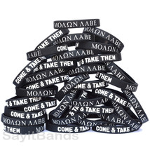 100 of Molon Labe Wristbands - Come and Take Them Away Silicone Bracelets - £45.86 GBP