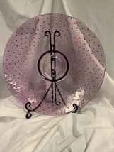 Purple Hobnail Decorative Plate And Stand 14.75” - £10.10 GBP
