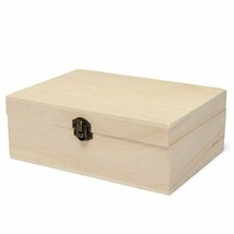 Home Storage Box Natural Wooden With Casket Case Jewelry Craft Handmade - £9.16 GBP