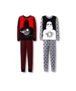 Boys Star Wars 4 Piece Pajama Set Red Gray Size 4 Darth Vader Storm Trooper - $13.43