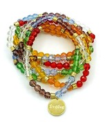 Multi Color Glass Bead Multiple Strand Stretch Bracelets JE Evolve Charm - £17.45 GBP