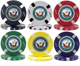 U.S. Navy Military Seal Poker Chip Sample Set - 6 New Chips - $22,966.67 MXN