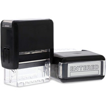 2X Entered Self Inking Stamps Rubber Stamp For Office, Red Ink, 1.25 X 0.4 Inch - £13.66 GBP