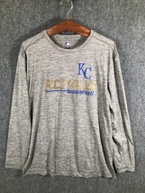 Kansas City Royals Men&#39;s Shirt Size Large Gray Genuine Merchandise Long Sleeve - £10.15 GBP