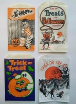 Halloween Candy Trick Or Treat Bags Moustache Boy Humanized Cowboy Goblin Lot 4 - £15.31 GBP