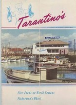 Tarantino&#39;s Menu Fine Foods on Famous Fisherman&#39;s Wharf San Francisco 1950&#39;s - £37.11 GBP