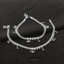 Plata de Ley Real Indio Mujeres Fabuloso Regalar Tobillera Tobillo Par 26.2cm - $112.57