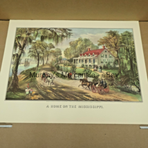 Home on the Mississippi / Farmers Home 2 Sided Currier Ives Litho Reprint 12x15&quot; - £14.48 GBP