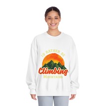 Blend medium weight crewneck sweatshirt printed graphic id rather be climbing mountains thumb200