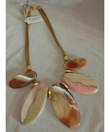 RUSH by Denis &amp; Charles BNWT BOLD ACCENT NECKLACE IN LIGHT PINK NEUTRALS... - £30.35 GBP