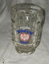 Vintage Binding Bier 100 Jahre Year 1870-1970 Glass Beer Mug Italy Made - £11.98 GBP