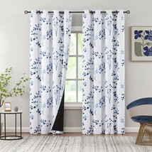 Beauoop Floral 100% Blackout Curtains 96 Inches Long 2 Panels For Bedroom, 52X96 - $50.94