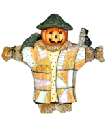 Scarecrow and Pumpkin Raven Cat Figurine 1997 Collectible Autumn Fall Decor - $12.11 CAD