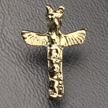 Totem Pole Pin Brooch Gold Tone Vintage Small - £9.43 GBP